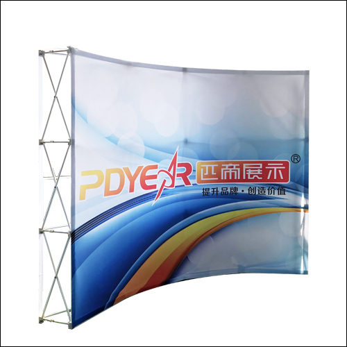 Portable Curve pop up display stands backdrop