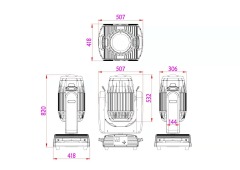 Waterproof 380w Beam Moving Head Light IP65