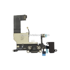 Dock Connector and Headphone Jack Mic Flex Cable for iPhone 5 - Black