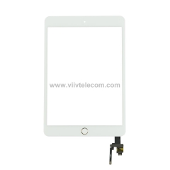 Touch Screen Digitizer with Home Button Assembly and IC CHIP for iPad mini 3 - White/Gold
