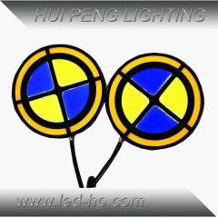 BMW shape COB DRL+Turning Signal Light (White&Blue+Yellow)