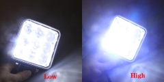 27w LED Work Light （3 Wires, adjust High Brightness and Low Brightness）