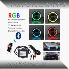 7" RGB Car LED Headlight For Jeep