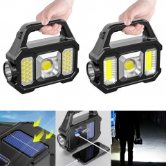 Multifunctional solar charging flashlight cob hand lamp camping
