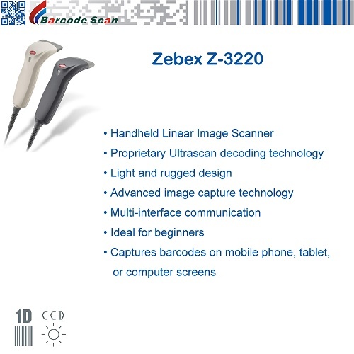 Zebex Z-3220 Handheld Linear Image Scanner