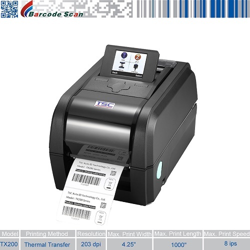 TSC TX200 Series of thermal transfer desktop barcode printer
