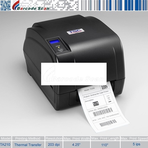 TSC TA210 Series thermal transfer desktop label printer