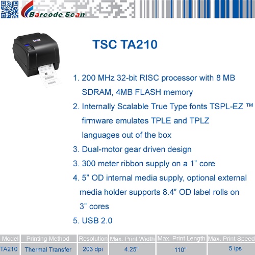 tsc ta210 barcode printer