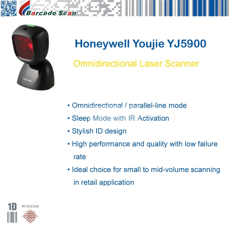 Honeywell Youjie 5900 omnidirectional hands-free compact laser scanner