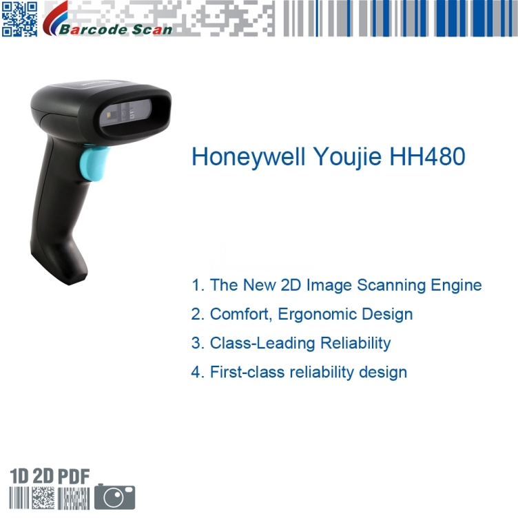 Varredor do código de barras de Honeywell Youjie HH480 2D