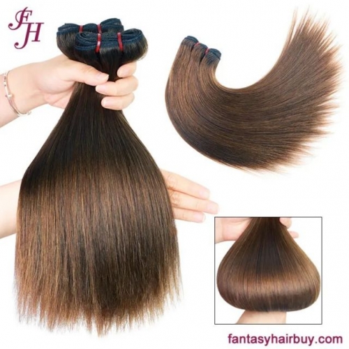 FH Raw hair dark brown full double drawn Bone Straight Hair Bundles