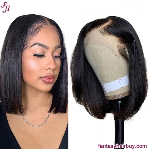 FH Transparent Lace 13×6 deep parting Straight Lace frontal Bob Wig customized ready to ship