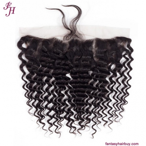 FH 13×6 transparent lace frontal natural human hair deep wave lace frontal