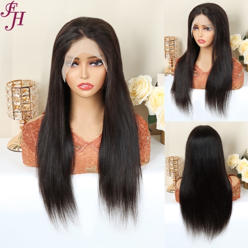 FH Premade 13x4 Transparent Lace High Quality Straight Brazilian Virgin Hair Wig