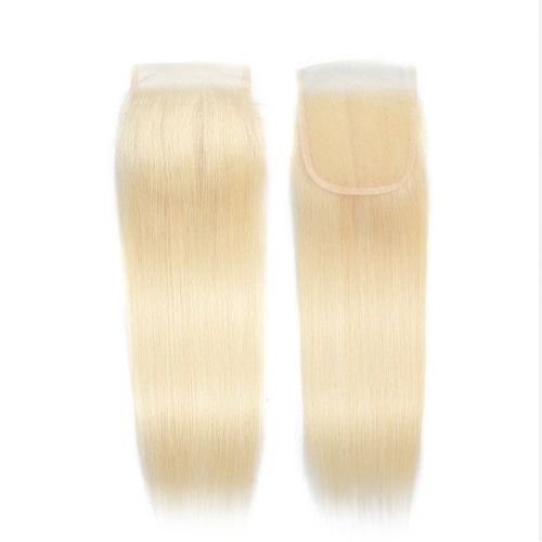 FH Brazilian Human Hair Transparent Lace Straight 4×4  Lace Closure 613