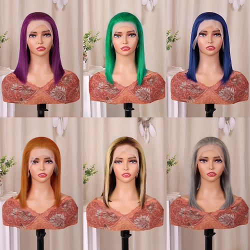 FH 13x4 colorful Fuller lace frontal Bob Wig ready in stock