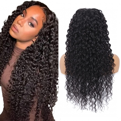 FH Human Hair Wig HD 4x4 Lace closure Wigs Water Wave natural hairline