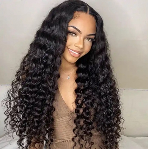 FH 5x5 HD Lace Closure Loose Deep Wave virgin Human Hair Wig