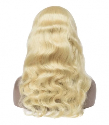 FH 5x5 transparent Lace Closure blonde body wave human hair lace wig #613