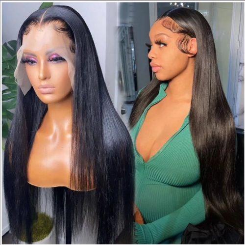 FH 100%real Human Hair Lace Frontal Wigs 13X6 transparent lace wig