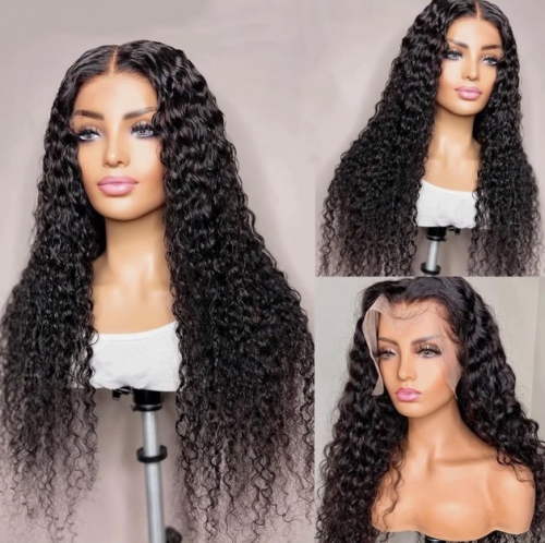 FH Transparent Lace Frontal Wig Brazilian Water Wave Deep Part 13X6 Lace Frontal Wig
