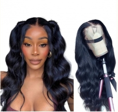 FH 100% human hair Transparent lace Body Wave full lace wig