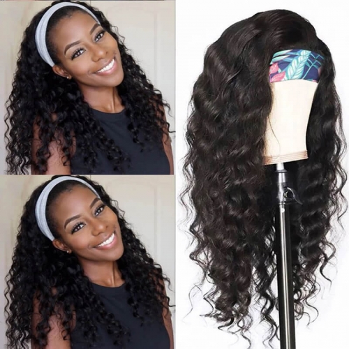 FH high quality headband wig natural hair Loose Deep Wave cury headband wig