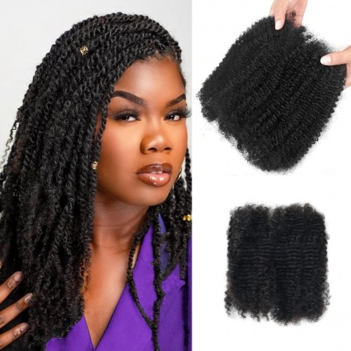 Afro kinky human hair bulk for mini twist, dreadlocs ,knotless bobo braiding 50g/pack