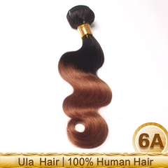 Ula Hair 6A Malaysian Body Wave Remy Hair Ombre 1B/#30 Two Tone Hair Extensions