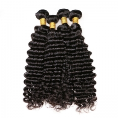 【13A 4PCS】Brazilian deep wave virgin hair human Brazilian Curly Hair Bundles mixed length