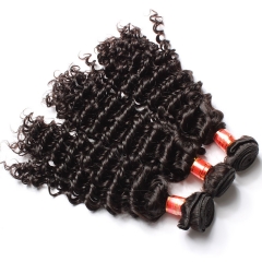 【12A 4PCS】 Deep Curly Hair Bundles Deep Curly Peruvian Virgin Human Hair No Shedding No Tangle