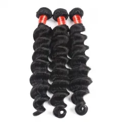 【12A 3PCS】Malaysian Loose Curly 3 bundles Virgin Loose Deep Wave Human Hair