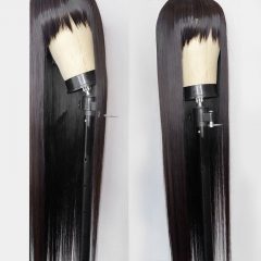 【New Bangs Lace Wig】13A Human Hair Bangs Wigs Long Straight Hair With 250% Density Full Machine Made Wig/ 6inch Deep Lace Wig ULW37