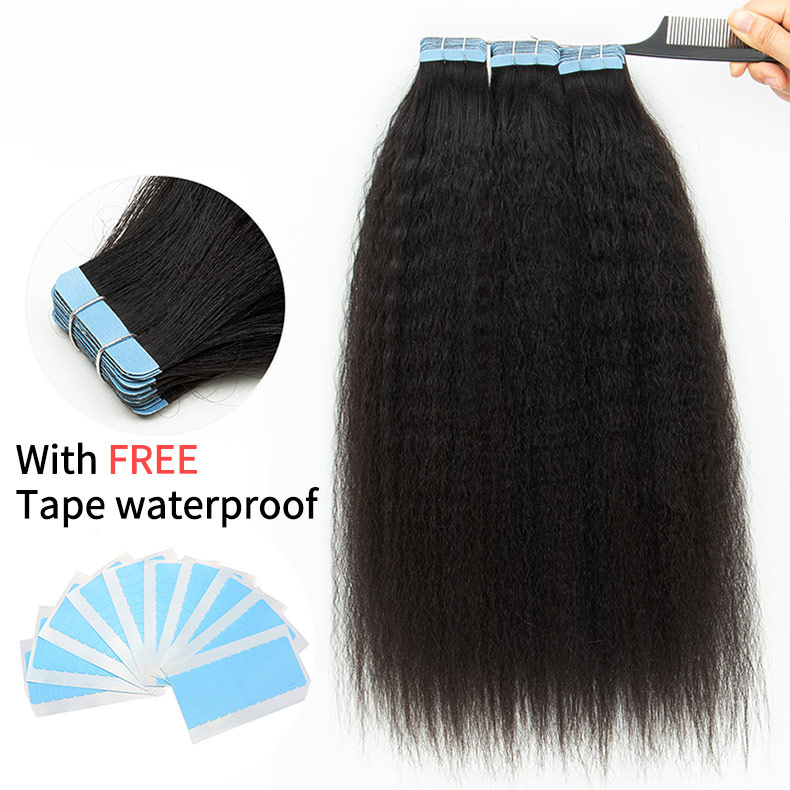 kinky straight hair extensions tape-in extensions