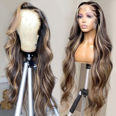 【New In】Highlight Color 250% Full-Max Density 4*4/ 5*5/ 13*4 Transparent Lace Closure Wigs Body Wave / Straight Lace Wig ULW053