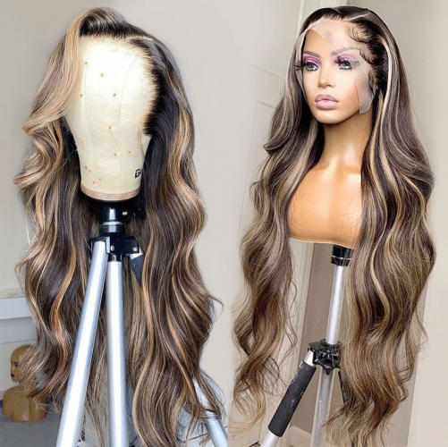 【New In】Highlight Color 250% Full-Max Density 4*4/ 5*5/ 13*4 Transparent Lace Closure Wigs Body Wave / Straight Lace Wig ULW053