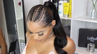 Ponytail with two braids