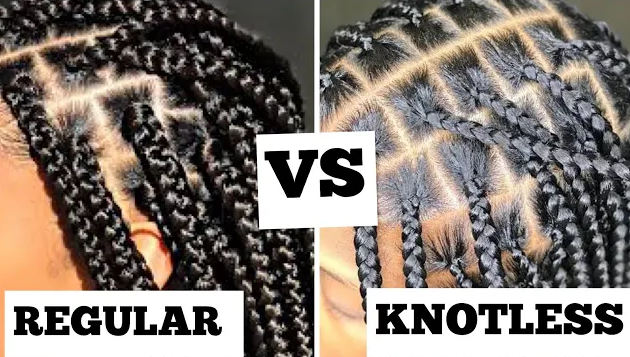 knotless braids vs. knot braids