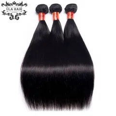 【12A 3PCS】Ulahair Brazilian Straight Human Hair Weave 3PCS Hair Bundles Quick Weave Sew In