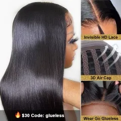 【9 Textures】5x5 HD Lace 30s Wear Ready To Go Glueless Lace Wig Pre-pluck Hairline, Pre-cut HD Lace, Pre-bleach Knots Beginners Friendly Glueles