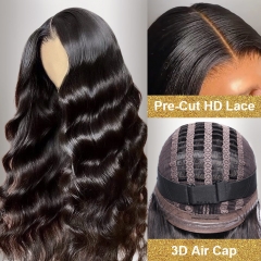 Wear And Go Glueless Wig Body Wave 5*5 HD Lace Closure Upgrade Pre-cut HD Lace Pre-plucked Hairline Wig
