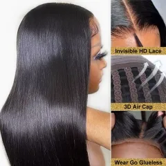 【9 Textures】5x5 HD Lace 30s Wear Ready To Go Glueless Lace Wig Pre-pluck Hairline, Pre-cut HD Lace, Pre-bleach Knots Beginners Friendly Glueless ULW54