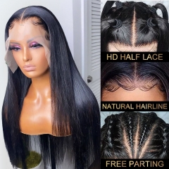 【9 Textures】13x4 Full-Max Half Lace Area HD/Transparent Lace Frontal Wig 220% Density Invisible Knots Wig ULW314