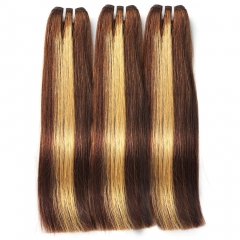【Super Double Drawn】Colored Bone Straight Hair weave 12A High-Quality Virgin Human Hair Bundles ULH138