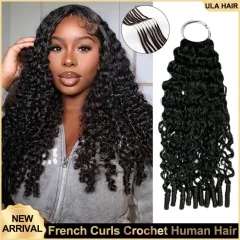 【New Arrival】France Curly Micro Ring Loop Crochet Soft Human Hair Extension For Black Women Protective Hairstyle 5pcs/pack ULH265