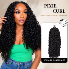 【Miracle Knots Crochet Braids】Pixie Curl Micro Ring Loop Crochet Soft Human Hair Extension For Black Women Protective Hairstyle 5pcs/pack ULH257 【Miracle Knots Crochet Braids】Pixie Curl Micro Ring Loop Crochet Soft Human Hair Extension For Black Women Protective Hairstyle 5pcs/pack ULH257