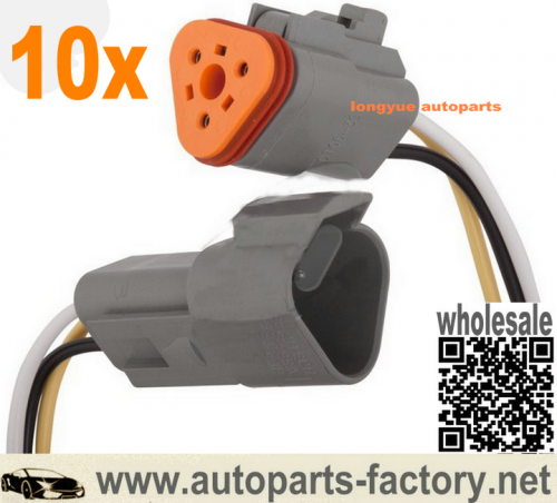 longyue 10pcs 3 Way Deutsch DT series Pre-wired Connector harness Kit male & female 8"