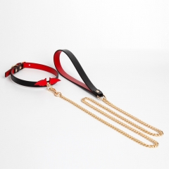 Collar leash dog slave choker cowhide necklace collar