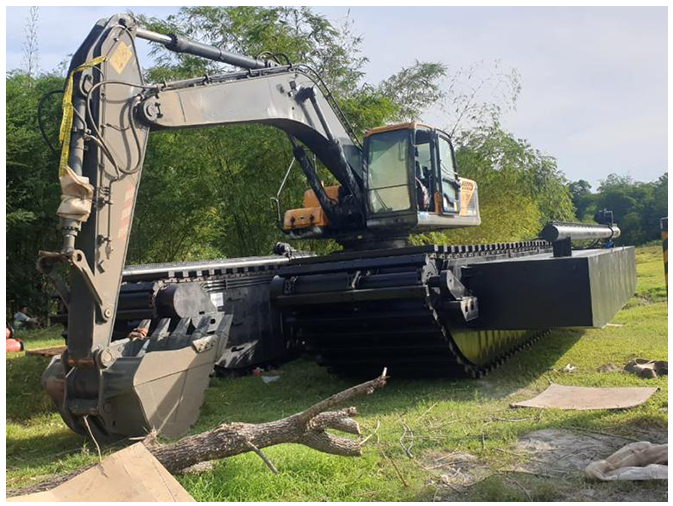Amphibious Pontoon Excavator | function and working conditions
