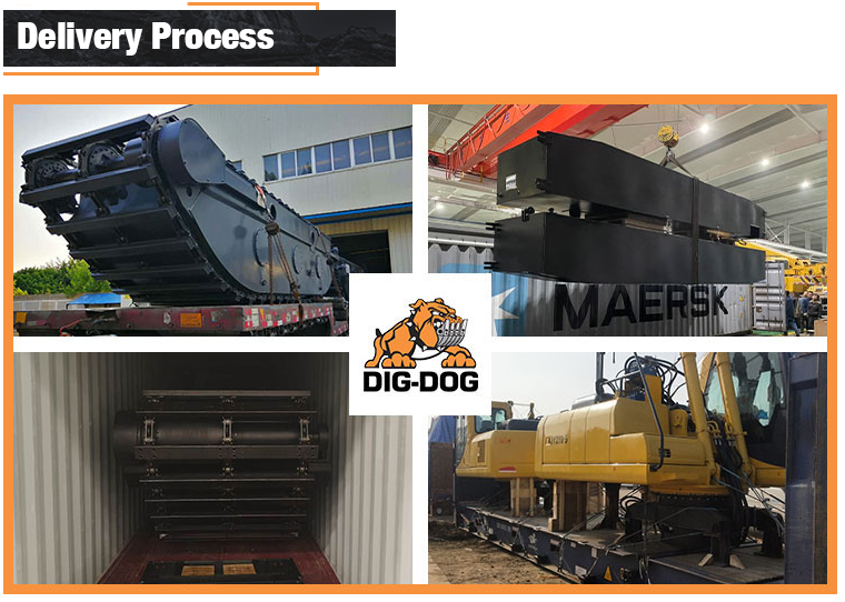 DIG DOG High Quality Amphibious Excavator dredger pontoon Undercarriage Swamp Amphibious Pontoon